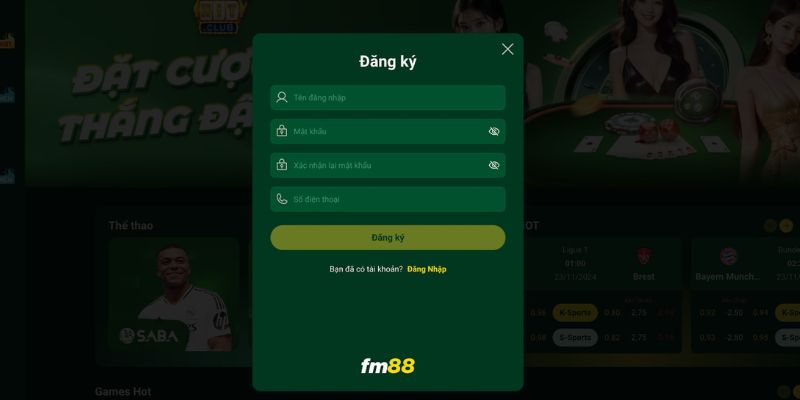 Đăng ký tài khoản FM88